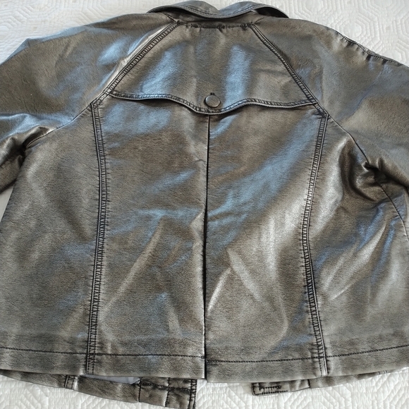 Style & Co Pewter Faux Leather Jacket, PL - Picture 11 of 11